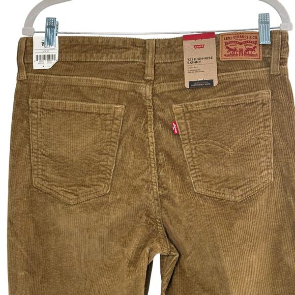 Levis 721 High Rise Skinny Jeans Pants Corduroy in Iced Coffee Woman's 32x30 NWT - Picture 1 of 7